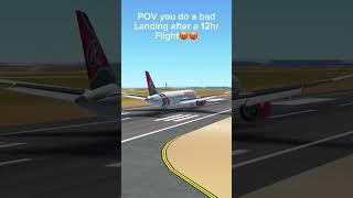 POV YOU DO A BAD LANDING AFTER A 12HR FLIGHT!! #shorts #infiniteflight