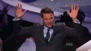 Ryan Seacrest falls off stage. American Idol Top 4 Results Show