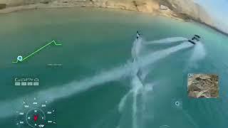 race drone  got hit by water skier