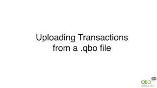 Importing a .qbo file into QuickBooks Online