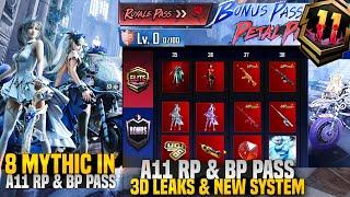  A11 Royal Pass & Bonus Pass 3D Leaks | 8 New Mythic Set & Upgraded Guns  | A11 New Changes |PUBGM