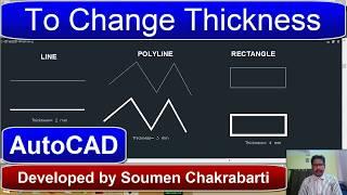 AutoCAD Tutorial - To change thickness in Autocad (Width)