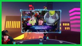 KreekCraft Reacts To WINNING a Roblox Bloxy Award 2021!!! He says C*** on Livestream!!