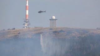 Löscheinsatz Helicopter beim Waldbrand am Brocken am 07.09.2024