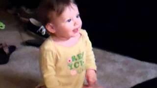 Cute Baby Laughs When Mom Turns Her Head