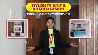 Simple Living Room TV Unit and Kitchen Design | Perfect Color Combinations for Your Home