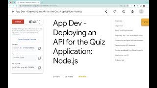 App Dev - Deploying an API for the Quiz Application: Node.js || #qwiklabs || #coursera