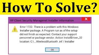 How To Fix Error 1722 || There Is A Problem With This Windows Installer Package Error Windows 10/8/7