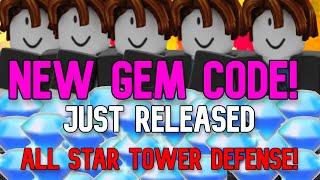 BRAND NEW CODE IN ALL STAR TOWER DEFENSE!! FREE GEMS!