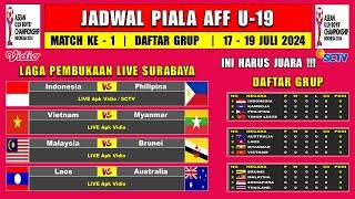 Jadwal Piala AFF U19 2024 Pekan Ke 1 - Indonesia vs Philipina - Daftar Grup AFF U19 2024