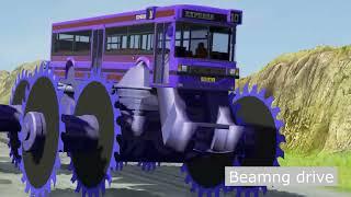 Giant Wheel Saw Monster crushes cars  - Beamng drive
