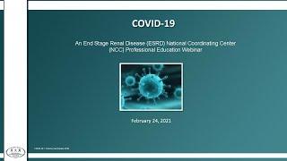 Updates on COVID-19 for Dialysis Frontline Staff | ESRD NCC