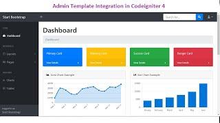 Bootstrap Theme Integration Into CodeIgniter 4 || How to integrate admin template in Codeigniter 4