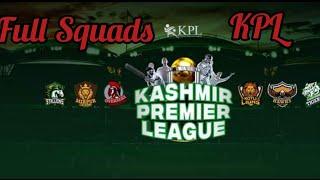 Kashmir Premier League draft 2021 || Kashmir Premier league complete squads of all teams