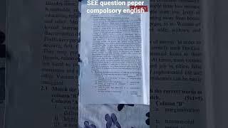 SEE question paper compulsory English lumbini provience 2079