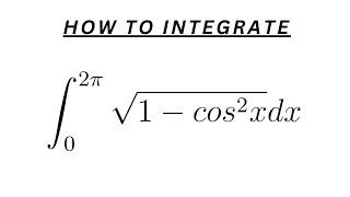 Integrating Trigonometric Function 3 | Integrate √1-cos^2x | #integration #trigonometric #calculus