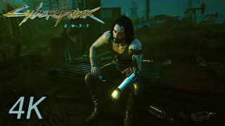 Johnny Silverhand visits his Grave - Correct Dialogue for Secret Ending | Cyberpunk 2077 [4K]