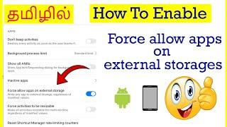 How to Enable Force allow apps on external storage option in Android Mobile Tamil | VividTech