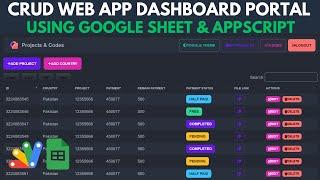 CRUD Web App for Managing Projects and Codes with Google Sheets | C10