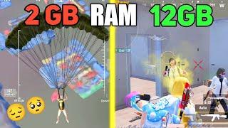 2GB RAM VS 12GB RAM | DEVICE MATTERS? PUBG MOBILE