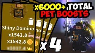 x6000+ TOTAL STRENGTH & COINS PET BOOSTS!!! Pet Levels are OP!! | - Roblox Saber Simulator