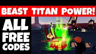 *ALL CODES* AFS Anime Fighting Simulator Attack on Titan Quest to get the Beast Titan Power