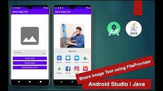 Share Image Text using FileProvider |  Android Studio | Java