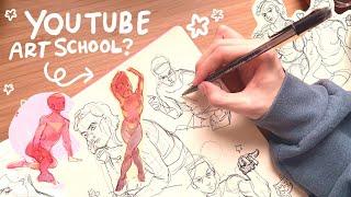 how I learned anatomy from watching YouTube (my favorite channels + practical tips) draw with me!
