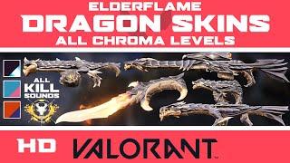 VALORANT Elderflame Dragon Skins Bundle | All CHROMA COLORS | Skin Collection HD Showcase