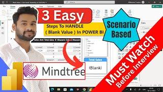 #mindtree Scenario-Based Power BI Interview Q & A Based On Handling Blank Value To Zero