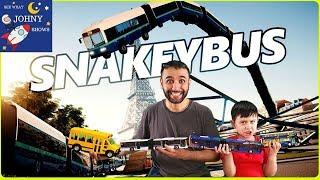 Johny Shows Snakey Bus Game Driving & Crashing Transit Bus And School Bus