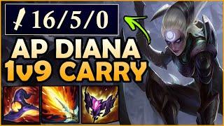 AP ASSASSIN DIANA MID SOLO CARRY - League of Legends Season 14 Gameplay