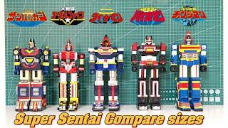 Super Sentai 50 Anniversary : Size Comparison ALL DX Super Robo No.05-09 #tokusatsu #sentai #toys