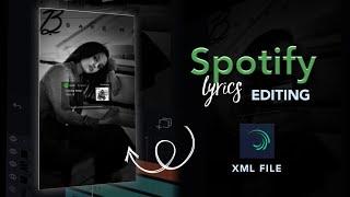 Spotify card lyrics editing in Alight motion || XML FILE ||