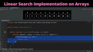 #6.2  Linear Search Implementation in Java || Linear Search on Arrays #TechnologyStrive