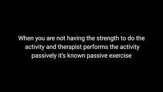 Passive Exercise