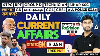 6 Jan Current Affairs 2025 | All SSC Exams Current Affairs | Static GK Question | by Ashutosh Sir