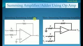 Op Amp Summing Amplifier(Inverting and Non inverting Summing Amplifiers) || Op Amp Adder Circuits