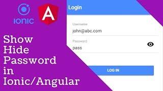 Show Hide Password in Ionic/Angular