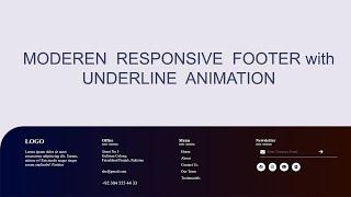 How to Make Modern Footer With Underline Animation using HTML CSS