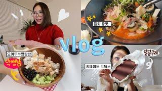 혼자 일상VLOG::부산에서 물회 혼밥하고 댝생님 오두밥,밀락더마켓,홈메이드 트윅스 만들기