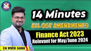 14 Minutes ALL GST Amendments | Relevant for May/June 2024 | CA Vivek Gaba