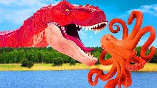 Dinosaurs Jurassic Ev2:Megalodon VS T-Rex, Plesiosaurus, Giganotosaurus, Brachiosaurus, Carnotaurus