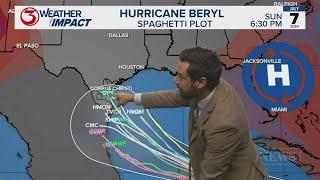 Hurricane Beryl Headed for the Gulf of Mexico this Weekend