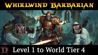 (D4) Whirlwind Barbarian - Level 1 to World Tier 4 - Season 4