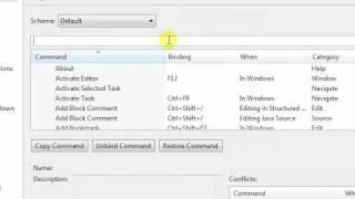 Manage Keyboard Shortcuts in Eclipse