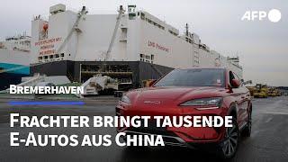 Bremerhaven: Megafrachter bringt tausende E-Autos aus China | AFP