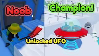 Went From Noob To Champion! Unlocked UFO! in Snow Shoveling Simulator Roblox!