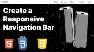 How to Create a Responsive Navigation Bar with HTML, CSS & JavaScript