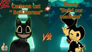 Tiles hop - Cartoon cat Bad karma vs Bendy build our machine  by smash Gaming and #tileshop #youtube